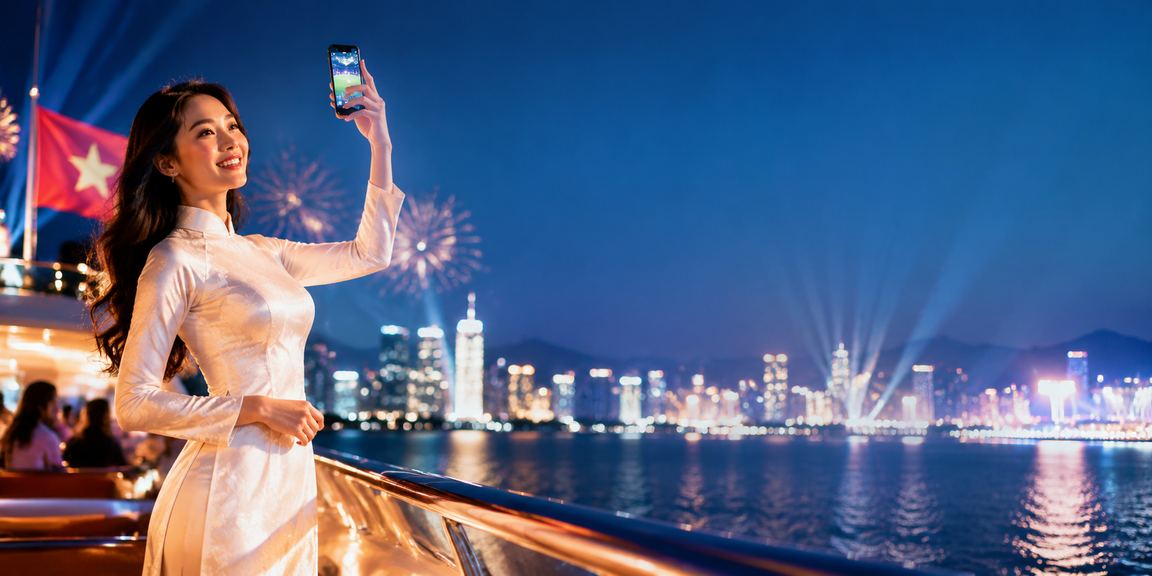Khách du lịch tại Nha Trang dùng điện thoại truy cập trang casino di động và kiểm tra voucher